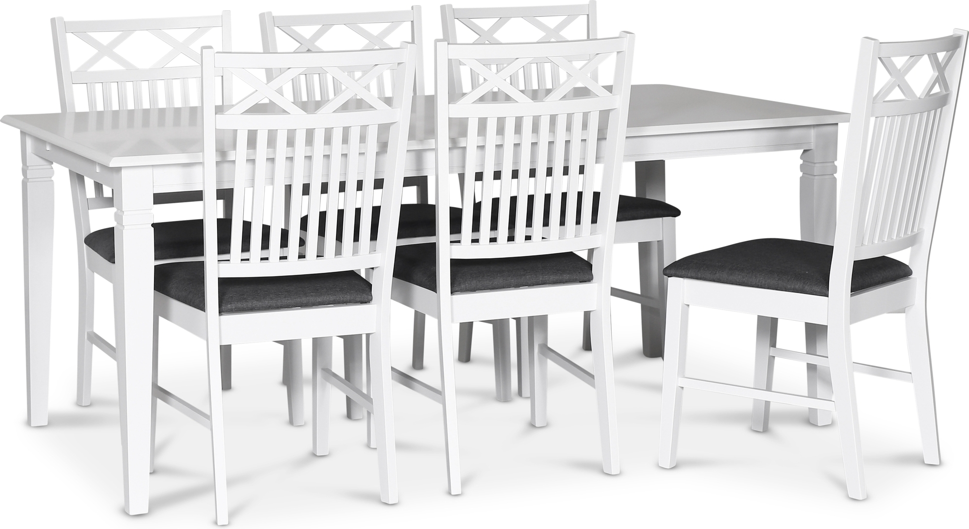 Sandhamn matgrupp; 180x95 cm bord med 6 st Sandhamn Gripsholm matstolar + 4.00 x Möbeltassar Sandhamn matgrupp; 180x95 cm bord med 6 st Sandhamn Gripsholm matstolar + 4.00 x Möbeltassar