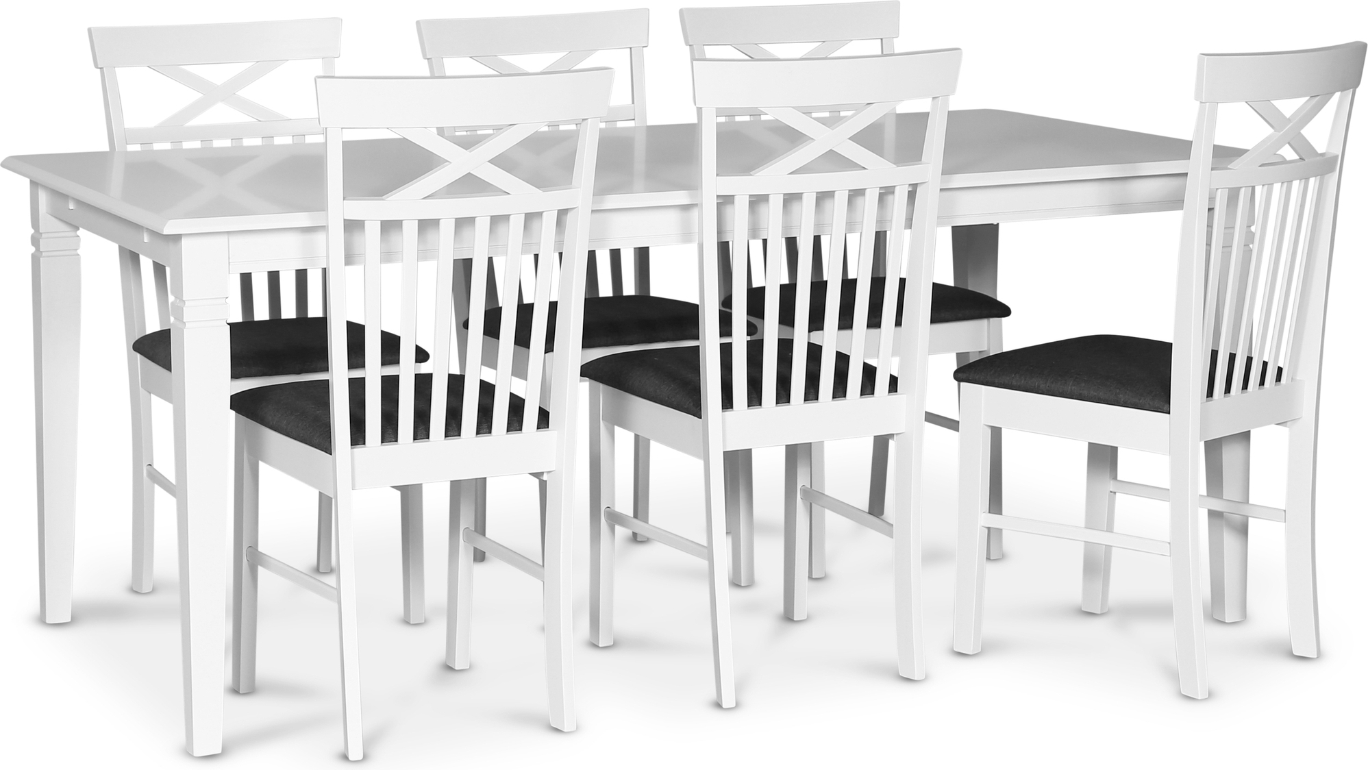 Sandhamn matgrupp; 180x95 cm bord med 6 st Sofiero matstolar Sandhamn matgrupp; 180x95 cm bord med 6 st Sofiero matstolar