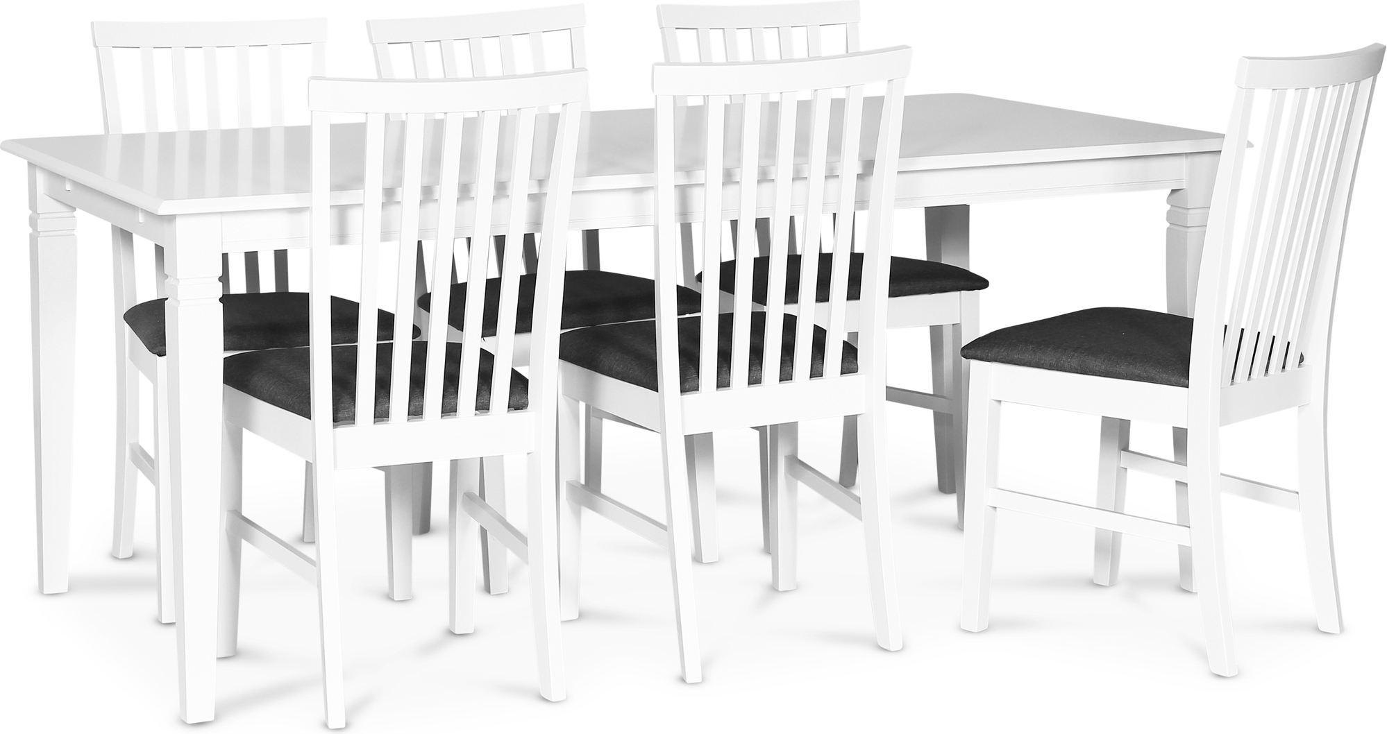 Sandhamn matgrupp; 180x95 cm bord med 6 st Sandhamn Alice matstolar