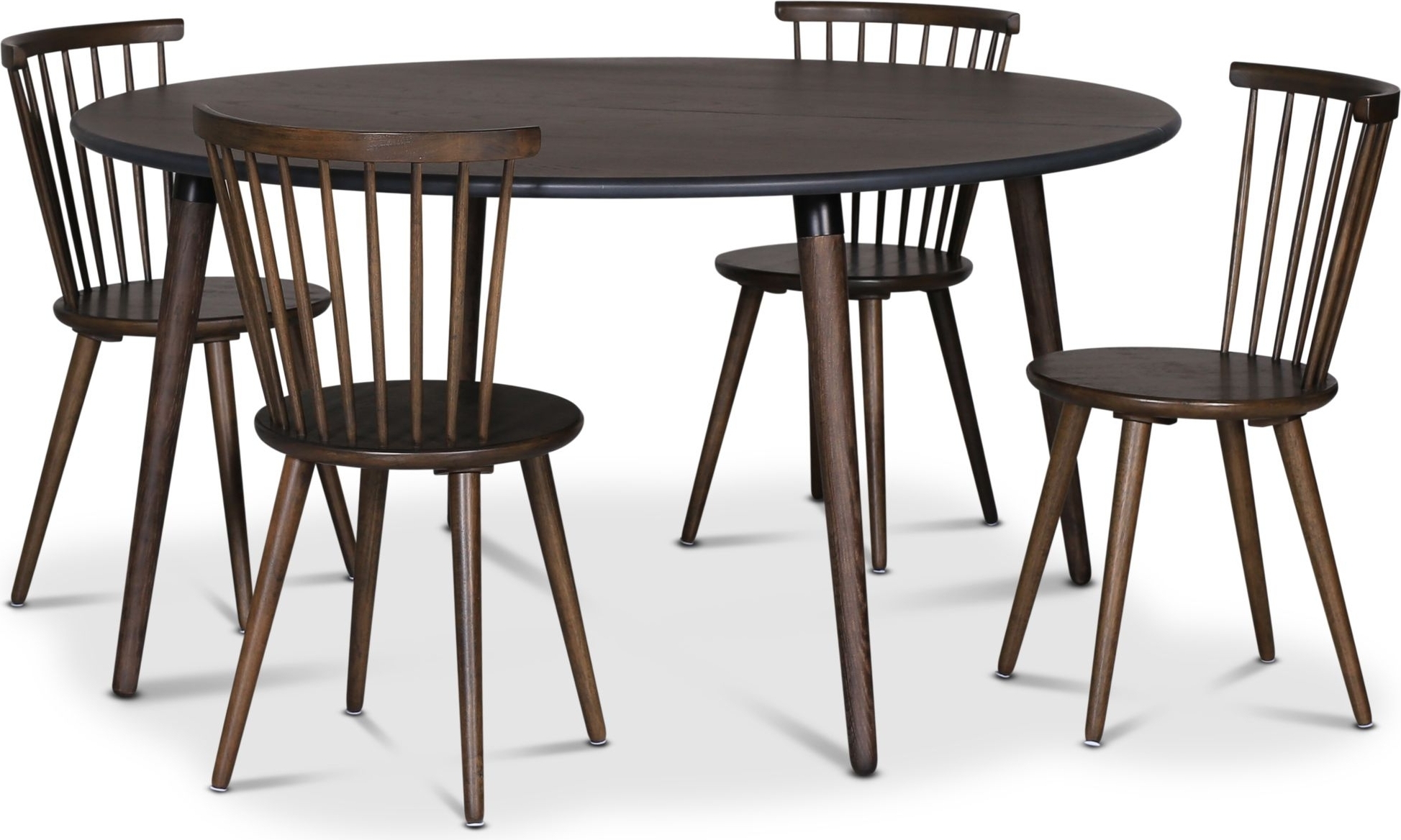 Omni matgrupp, runt matbord �130 cm inkl 4 st pinnstol Castor - R�kf�rgad ek + 3.00 x M�beltassar