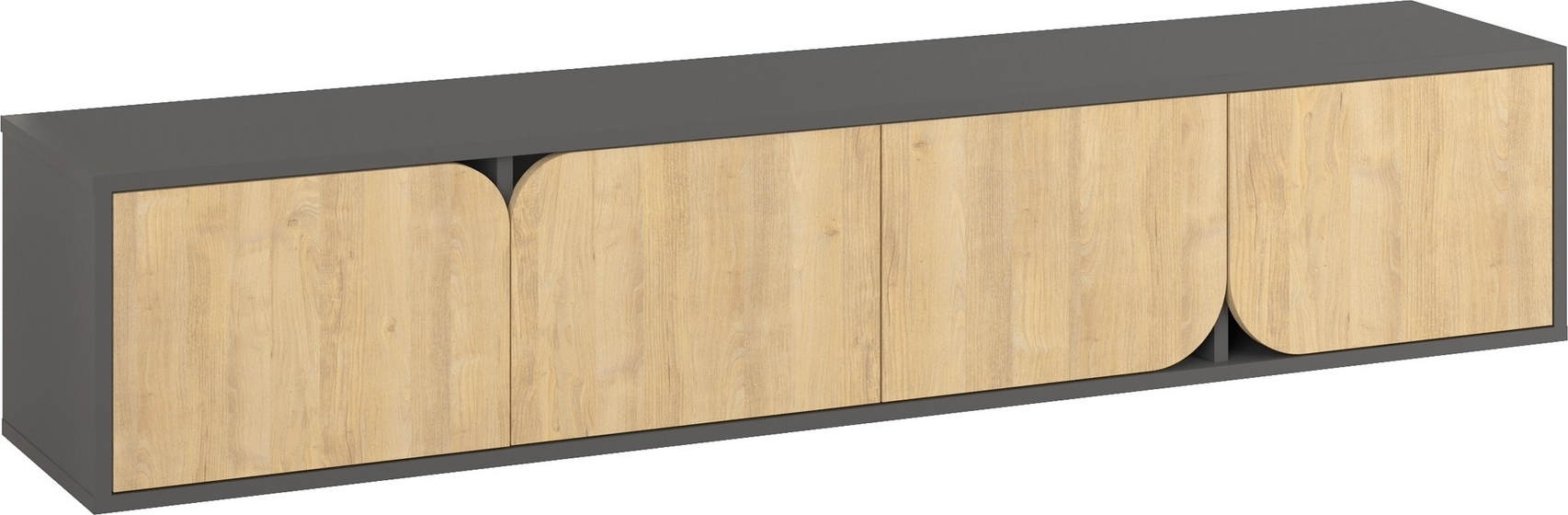 Mediab�nk 180 cm bred - Antracit/ek