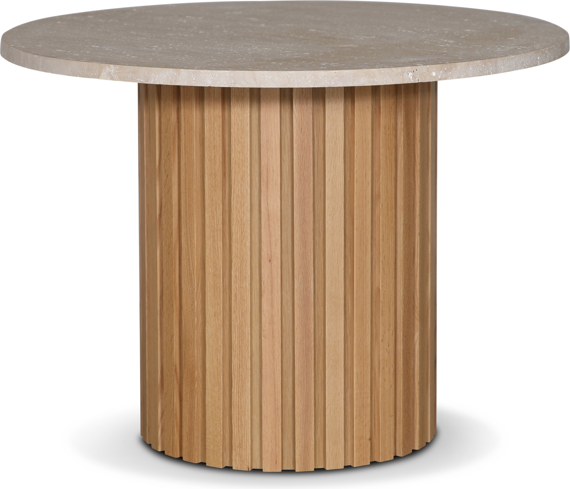 PiPi runt matbord i sten Travertin Ø105 cm - Oljad ek PiPi runt matbord i sten Travertin Ø105 cm - Oljad ek