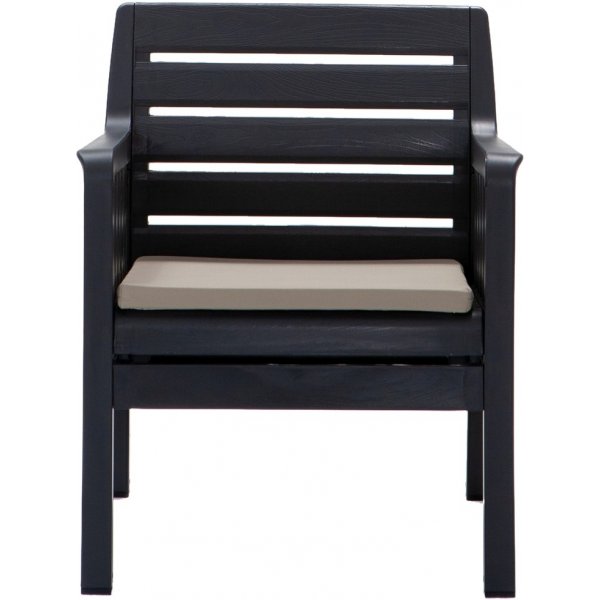 Groupe salon Lara avec canapé 3 places, 2 fauteuils et table - Anthracite Groupe salon Lara avec canapé 3 places, 2 fauteuils et table - Anthracite