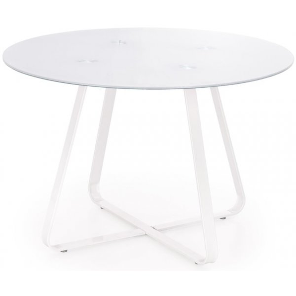 Table  manger ronde Raphael 115 cm - Blanc (Verre) / Mtal