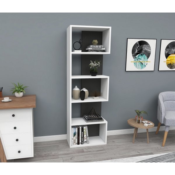 Gala bokhylla - Vit/antracit Gala bokhylla - Vit/antracit