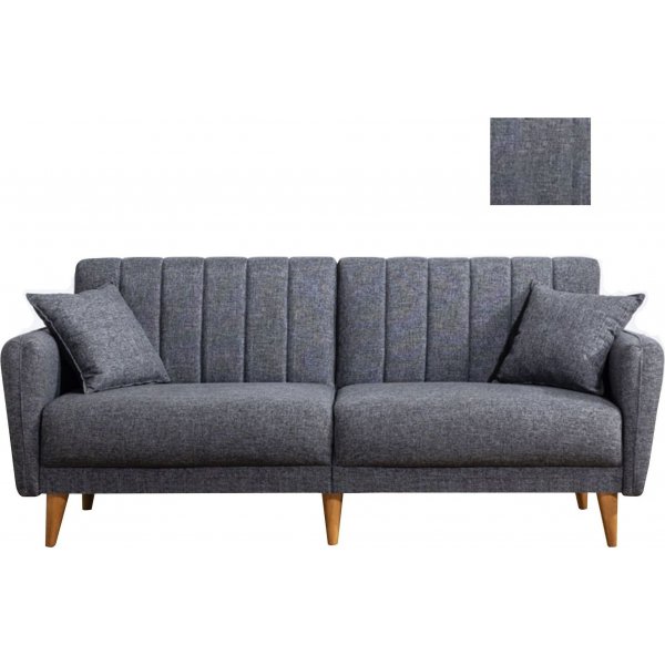 Canapé convertible 3 places Aqua - Gris foncé Canapé convertible 3 places Aqua - Gris foncé
