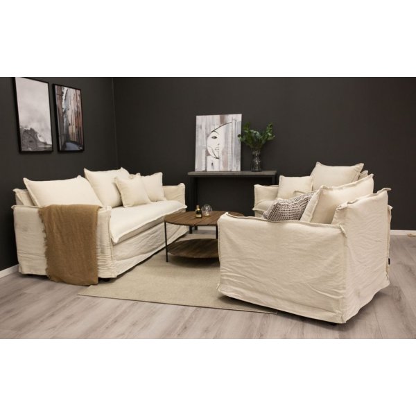 Delfi 2-sits soffa - Linne