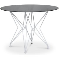 Zoo runt matbord Ø106 cm - Vit / Tonat glas Zoo runt matbord Ø106 cm - Vit / Tonat glas