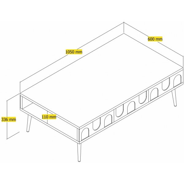 Table basse Lyon 105 x 60 cm - Blanc/doré Table basse Lyon 105 x 60 cm - Blanc/doré