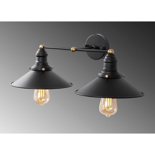 Conische wandlamp 12190 - Zwart