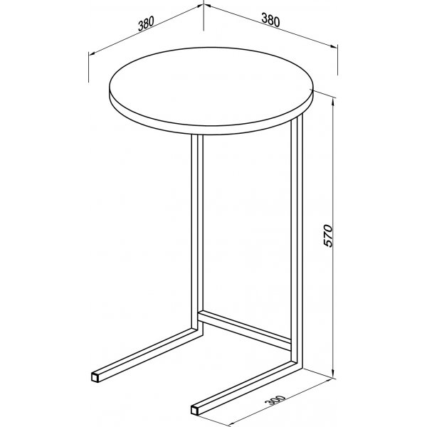 Mitazor sidobord Ø38 cm - Svart Mitazor sidobord Ø38 cm - Svart