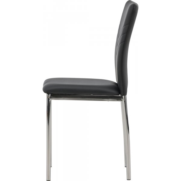 Chaise de salle à manger Lily - Noir PU/chrome Chaise de salle à manger Lily - Noir PU/chrome