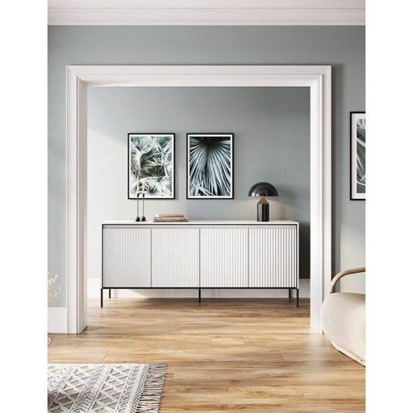Buffet Trend L193 cm - Blanc/noir