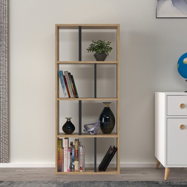 Wendy bokhylla - Ek/antracit Wendy bokhylla - Ek/antracit