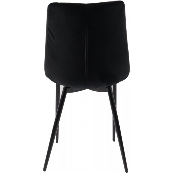 Zwarte fluwelen stoel - Kayla + Meubelpoten