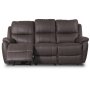 Enjoy Hollywood reclinersoffa - 3-sits (el) i mrkbrunt microfibertyg