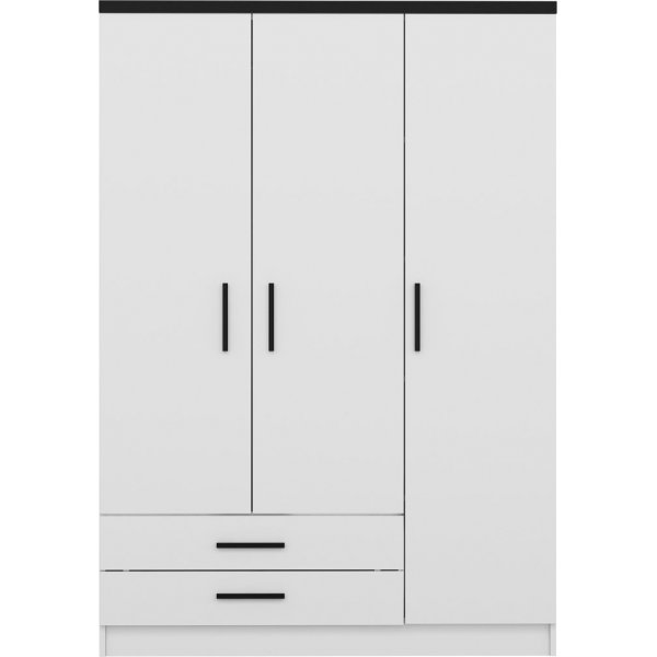 Armoire Rizada 135 cm - Blanc/noir