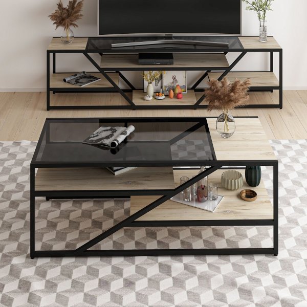 Table basse Lora 120 x 45 cm - Noir Table basse Lora 120 x 45 cm - Noir