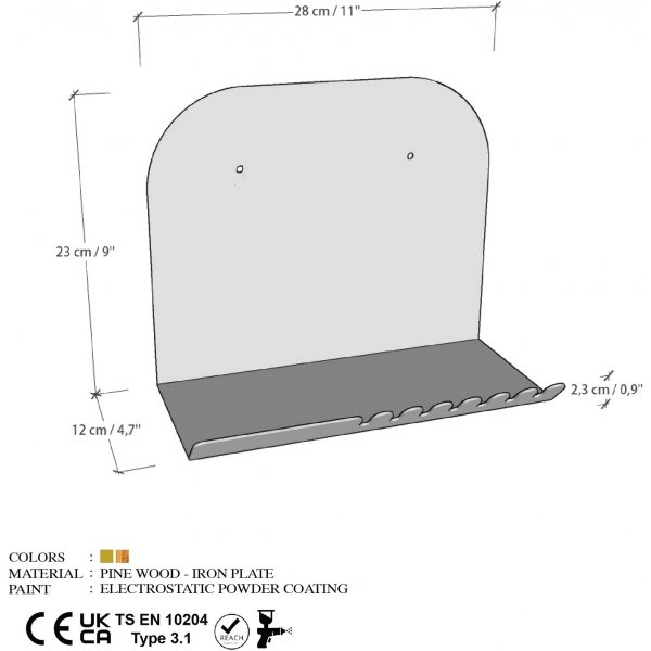 Korte wandplank - Goud Korte wandplank - Goud