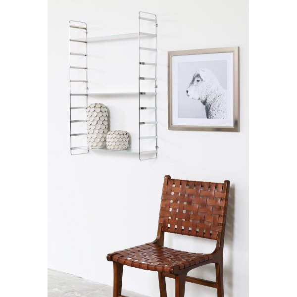 Stream kromad vägghylla med gröna glasmarmor hyllplan Stream kromad vägghylla med gröna glasmarmor hyllplan