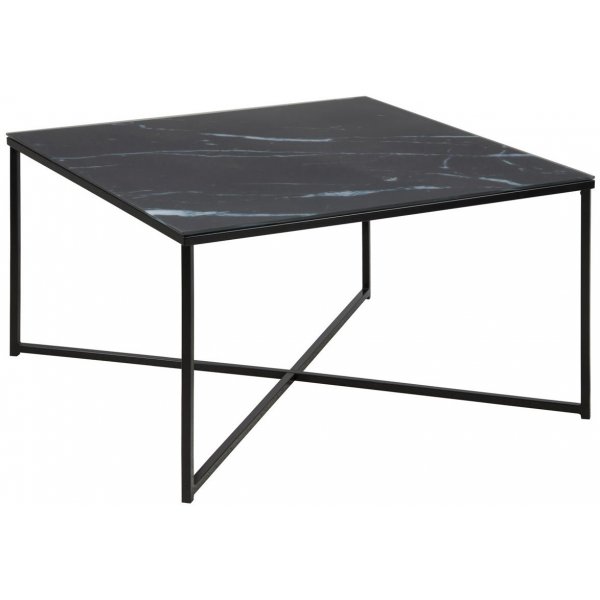 Alisma soffbord 80x80 cm - Svart marmor
