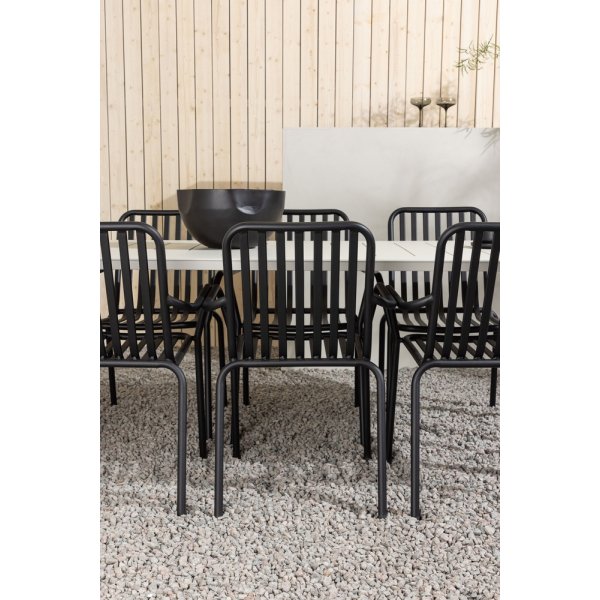 Lina utematgrupp med 6 st Peking stolar - Beige/Svart Lina utematgrupp med 6 st Peking stolar - Beige/Svart