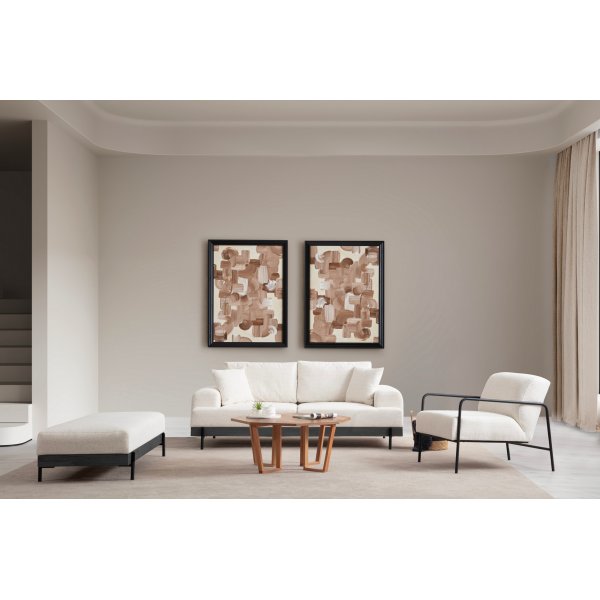 Pouf Eti - Blanc/noir Pouf Eti - Blanc/noir