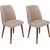 Jaffa eetkamerstoelen set, 2 stuks - Creme/walnoot