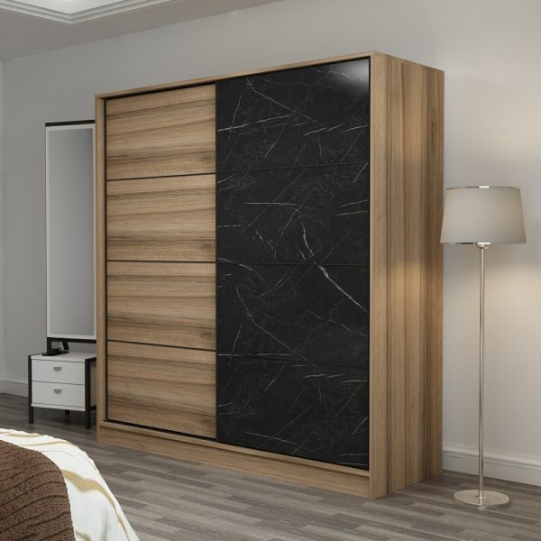 Kapusta garderob 180 cm - Brun/svart