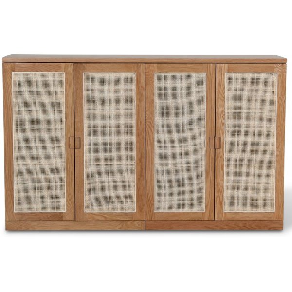 Level sideboard i oljad ek med drrar i rotting 140 cm