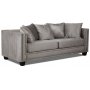 Tempel 3-sits soffa med nitar i grbeige sammet
