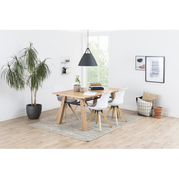 Chaise de salle  manger Dima - Blanc/gris