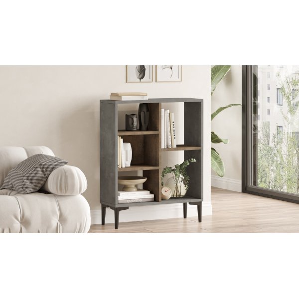 Lydia bokhylla - Grå/brons Lydia bokhylla - Grå/brons