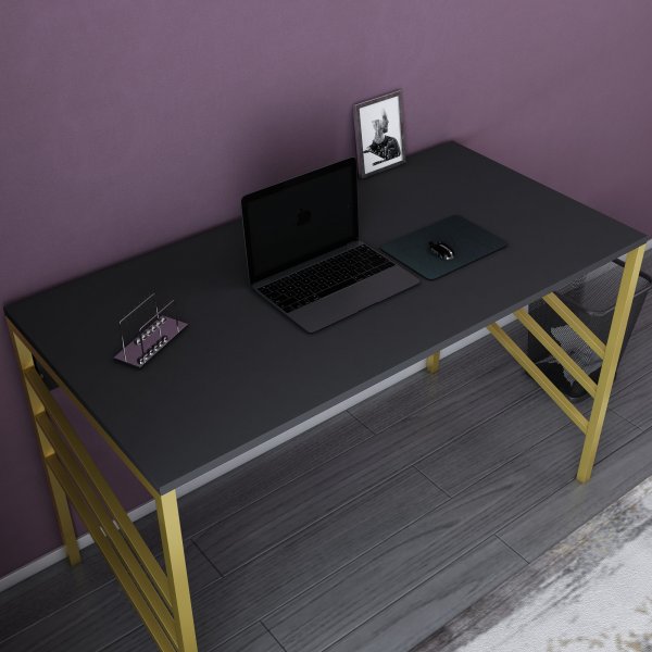 Bureau Joséphine 120 x 60 cm - Doré/anthracite Bureau Joséphine 120 x 60 cm - Doré/anthracite