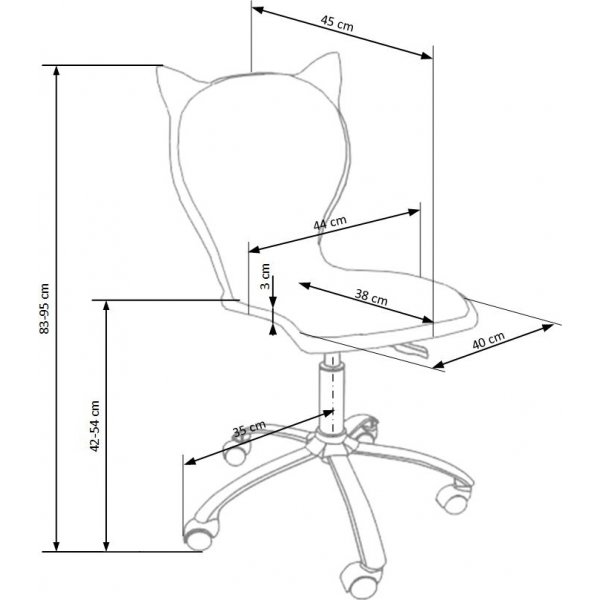 Karin bureaustoel voor kinderen - Wit/roze Karin bureaustoel voor kinderen - Wit/roze