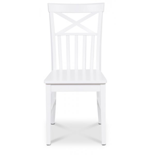 Groupe de salle  manger Dalsland: Table ronde en Chne / Blanc avec 4 chaises de salle  manger blanches Nidinge