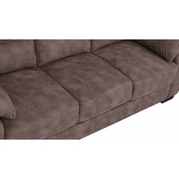 Soffa 3-sits i brunt microfiber - Albert + Mbeltassar