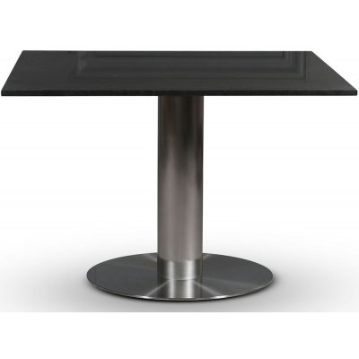 SOHO matbord 90x90 cm - Borstat aluminium / Svart granit