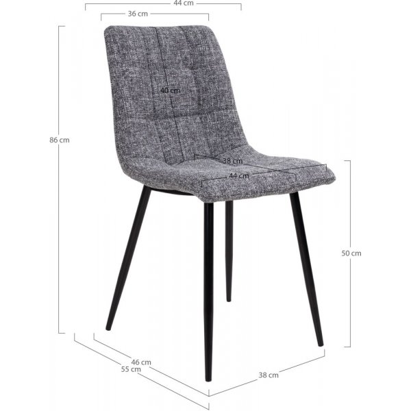 Middelfart Matstol - Grå/svart Middelfart Matstol - Grå/svart