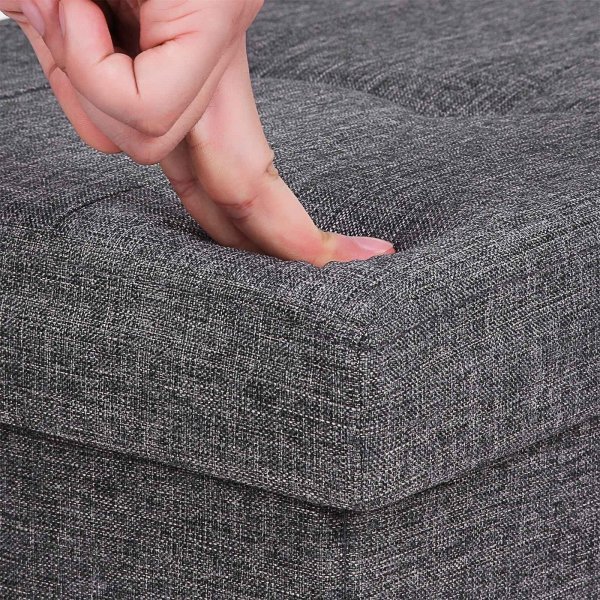 Joar sittbnk med frvaring 110 cm - Mrkgr