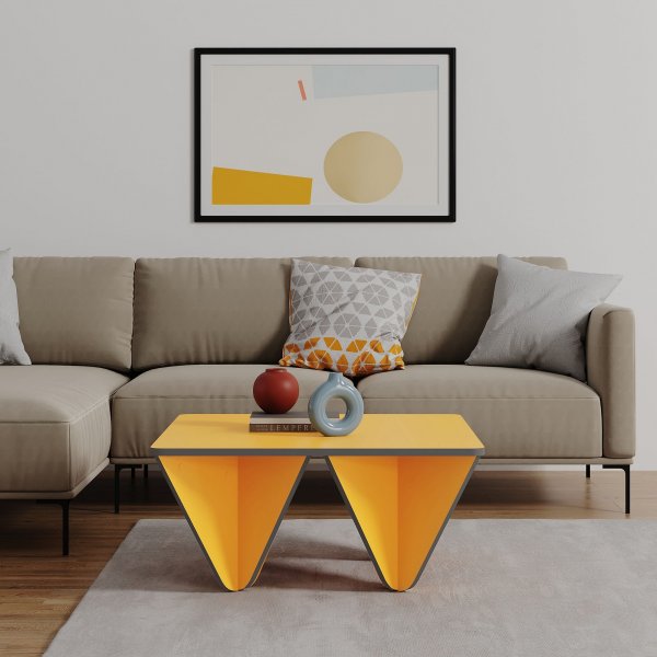 Diamant soffbord 80 x 80 cm - Senapsgul/antracit Diamant soffbord 80 x 80 cm - Senapsgul/antracit