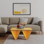 Diamant soffbord 80 x 80 cm - Senapsgul/antracit