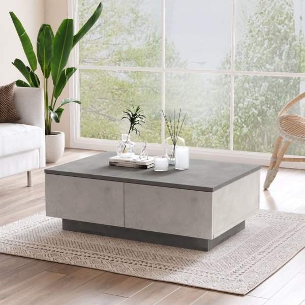 Table basse Luvio 17, 90x60 cm - Argent/anthracite Table basse Luvio 17, 90x60 cm - Argent/anthracite