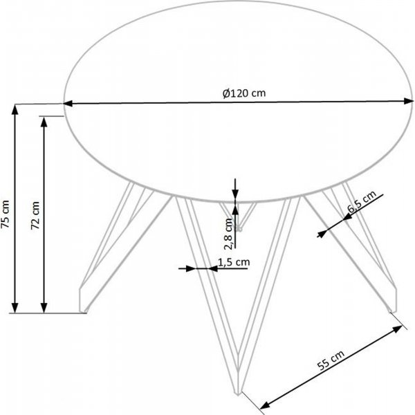 Table à manger ronde Metical 120 cm - Chêne/noir Table à manger ronde Metical 120 cm - Chêne/noir