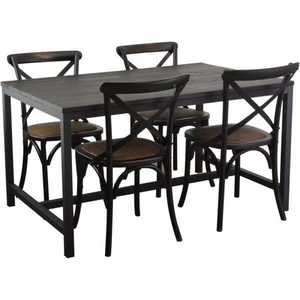 Table à manger Holmstorp 140 cm - Aulne laqué noir Table à manger Holmstorp 140 cm - Aulne laqué noir