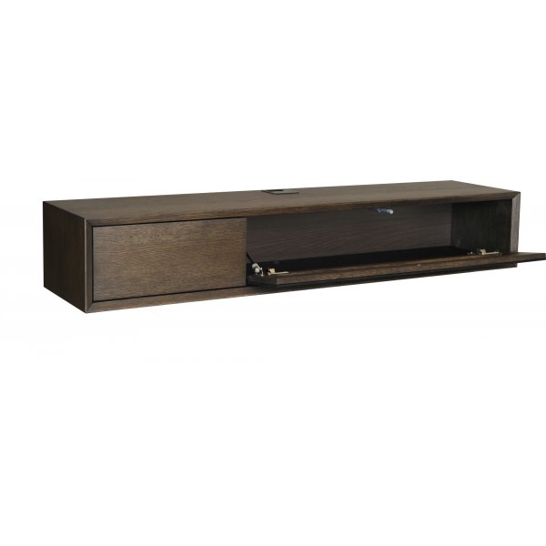 Banc média Vision 133 cm - Placage chêne laqué marron Banc média Vision 133 cm - Placage chêne laqué marron