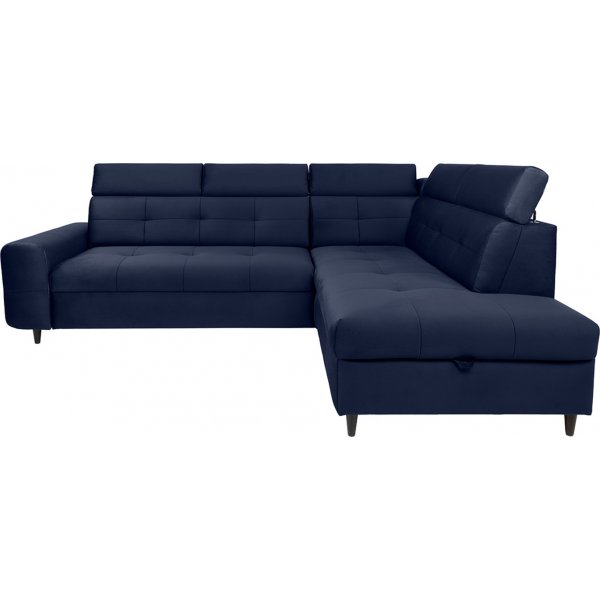 Matras hrnbddsoffa med ppet avslut hger - Bl