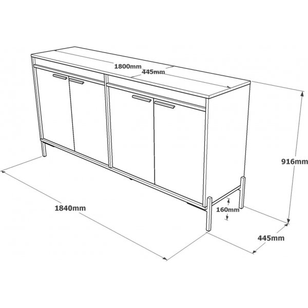 Vista skänk - Brun/betong/antracit Vista skänk - Brun/betong/antracit