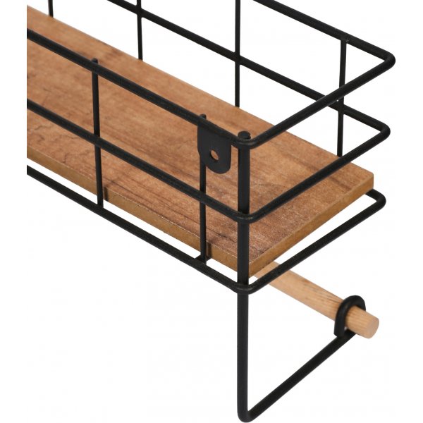 Gwen wandplank - Eiken/zwart Gwen wandplank - Eiken/zwart