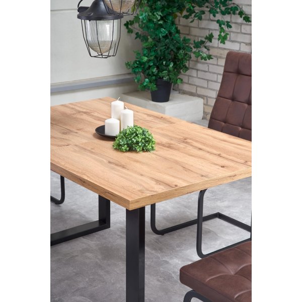 Table à manger Kasady 135-185 cm - Chêne Wotan/noir Table à manger Kasady 135-185 cm - Chêne Wotan/noir